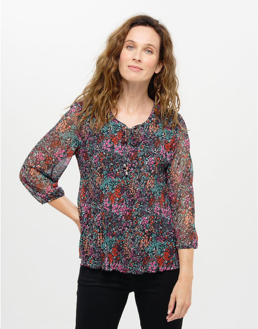 Blouse plissée imprimée