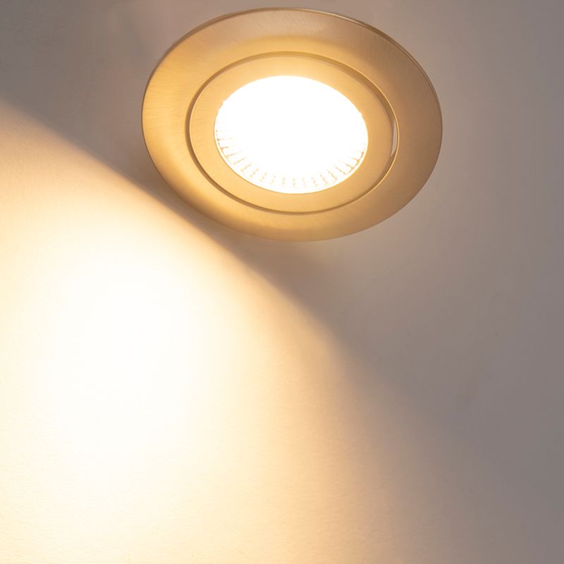 Set van 5 moderne inbouwspots staal incl. LED 3-staps dimbaar - Mio