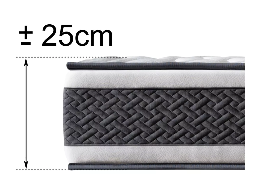 Matelas Mousse 180x200 Montecarlo - Ferme - Réversible - Côté Été/hiver - H25 Cm