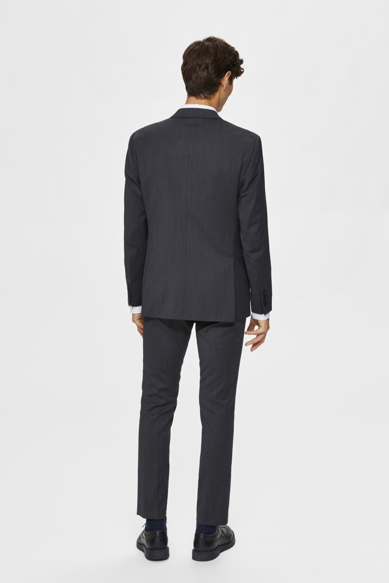 Blazer slim com lapelas - Cinza