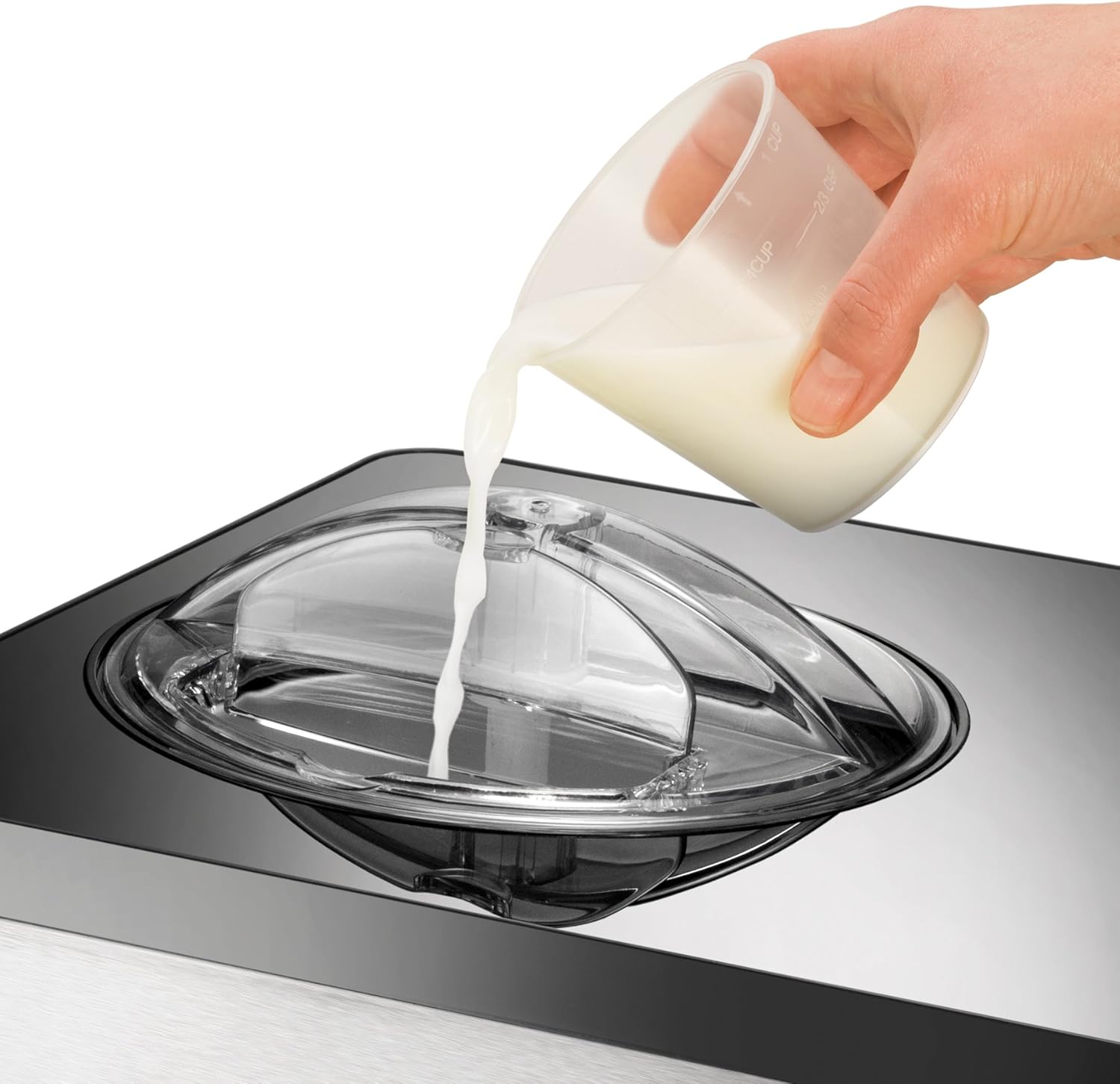 UNOLD 48845 Eismaschine Gusto - mit selbstkühlendem Kompressor, 180 W, 2 L Volumen, elegantes Edelstahlgehäuse, LCD-Display, Digitaler Timer