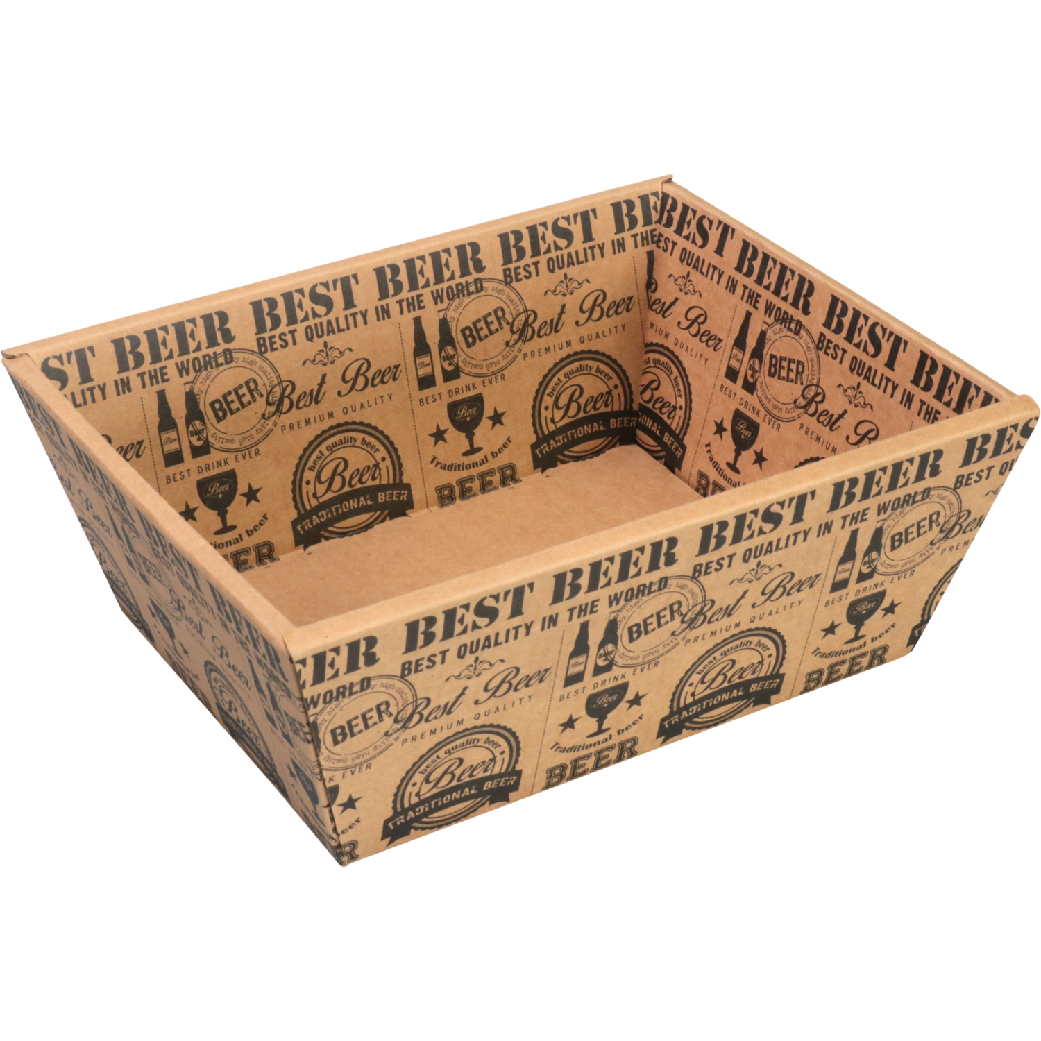 Mand, golfkarton, biermand, 26x21x bruin/zwart