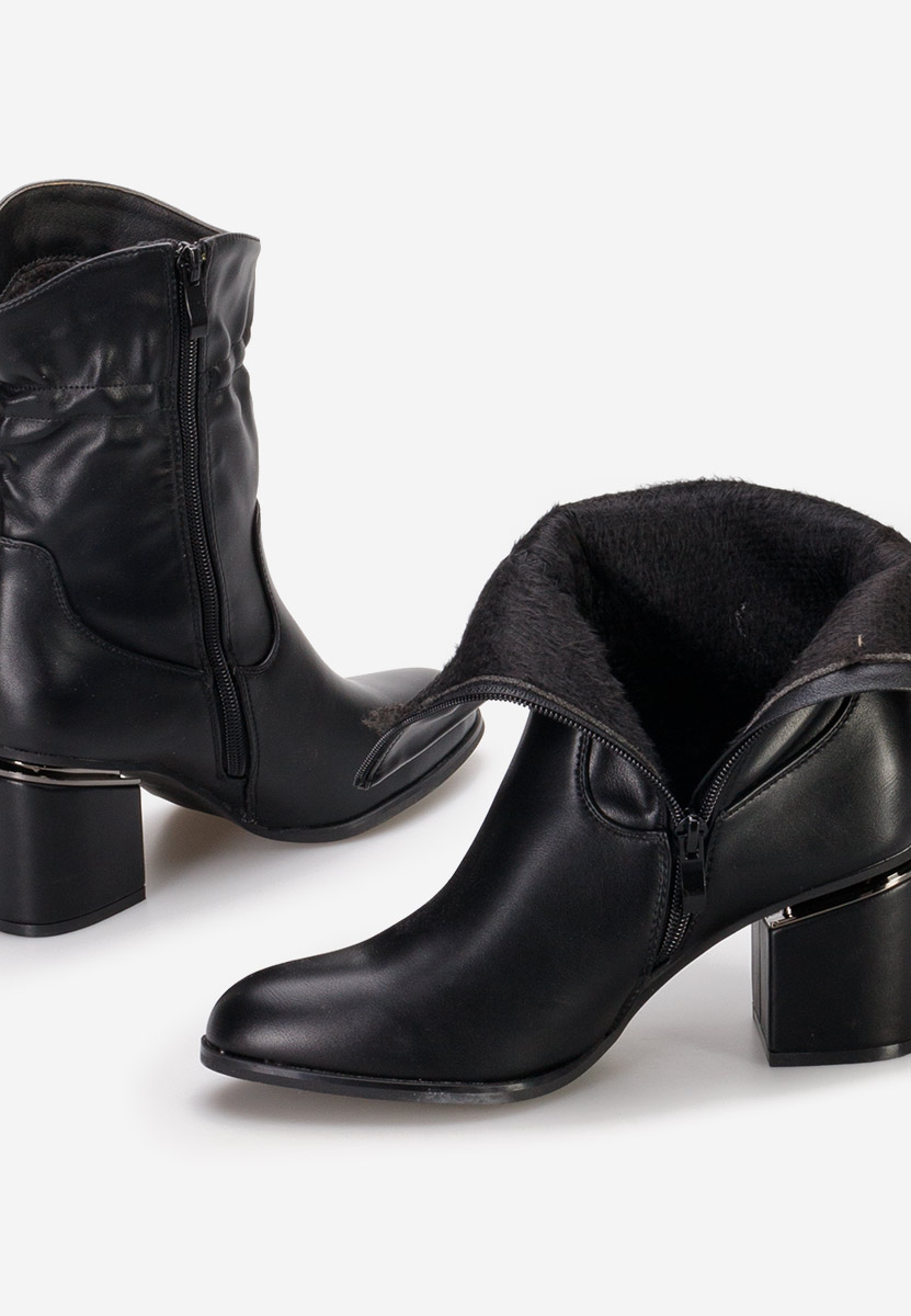 Bottines à gros talon noires Selevana