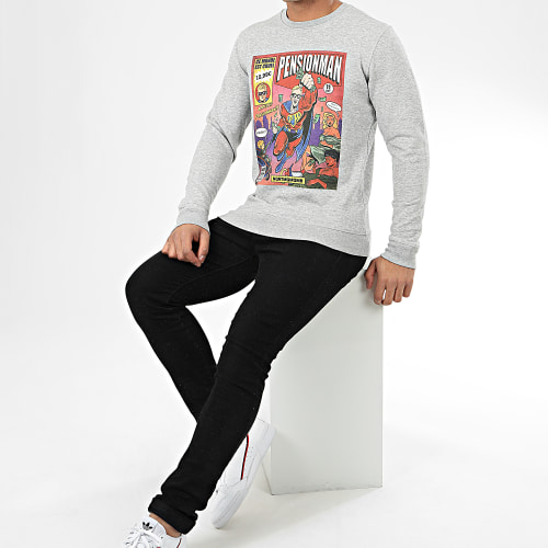 Sweat Crewneck Pensionman Gris Chiné