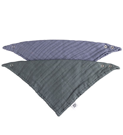 Sebra Lätzchen - 2er-Pack - Musselin - Blau/Grün