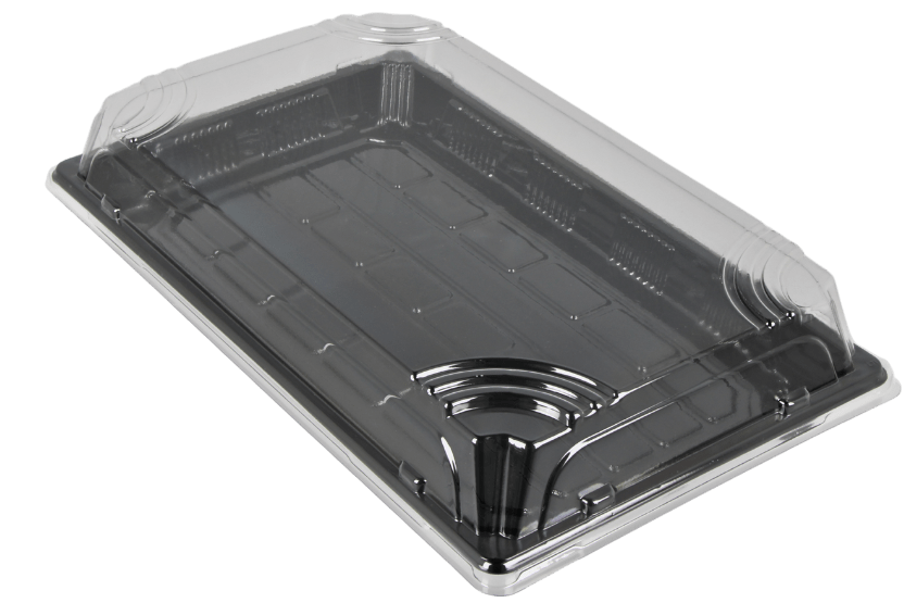 Sushi tray SY-09 + deksel 237x145x20mm Zwart