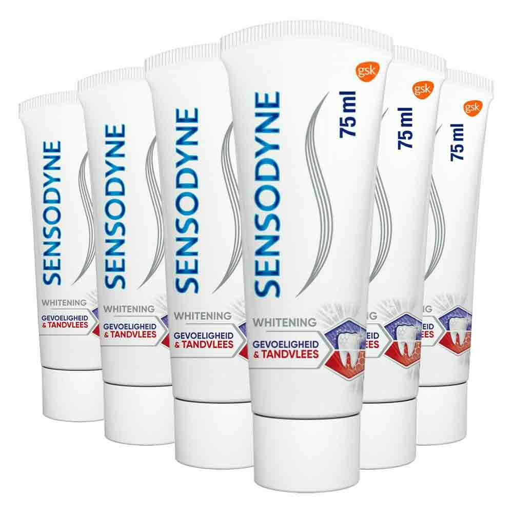 6x Sensodyne Tandpasta Gevoeligheid & Tandvlees Whitening75 ml