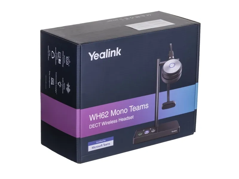 Yealink WH62 Mono - Til Microsoft Teams - headset - på øret - DECT - trådløs - Certified for Microsoft Teams