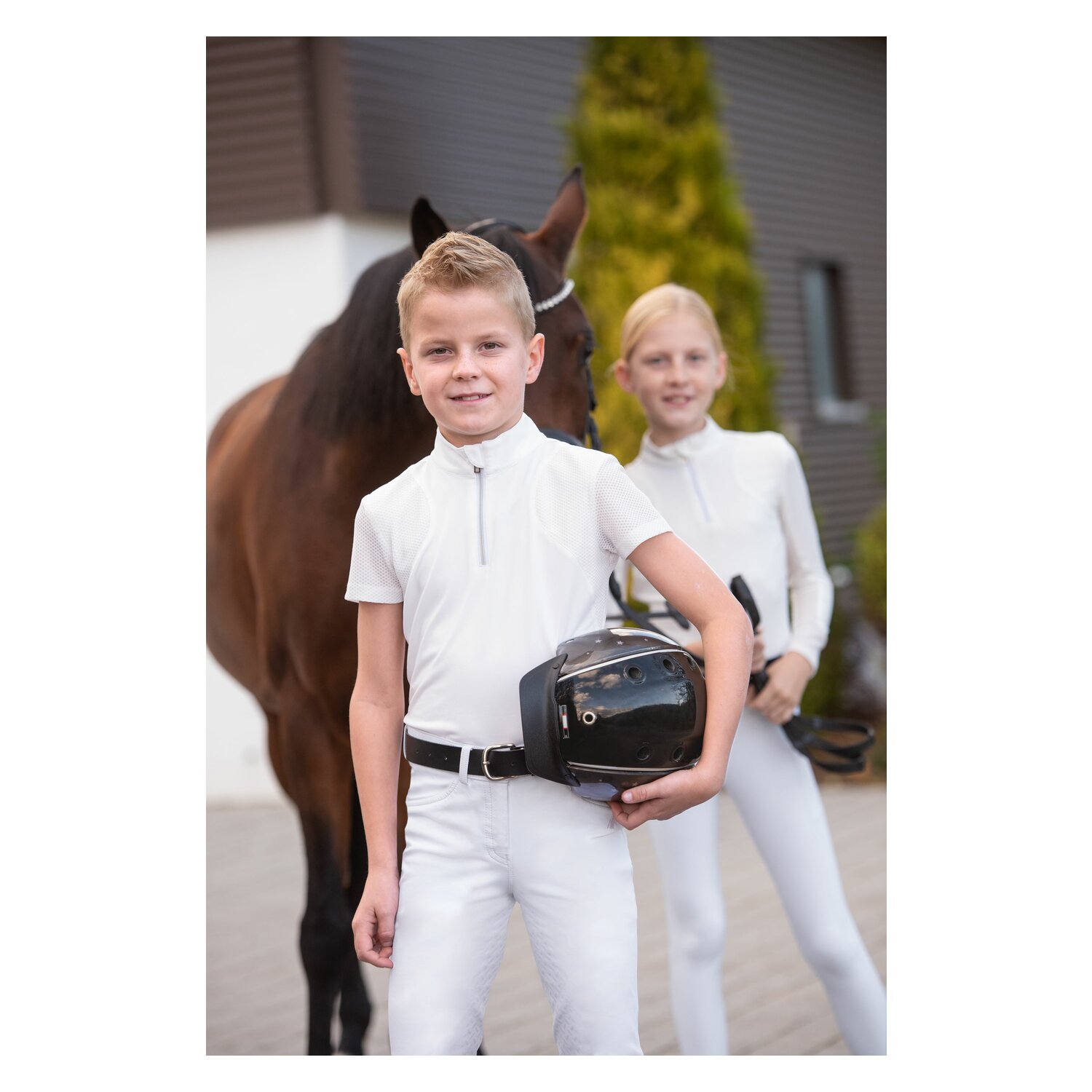 black forest kids Grip-Vollbesatz-Reithose - white