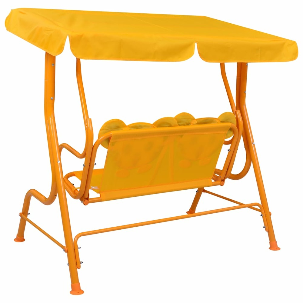 Balancelle pour enfants jaune 115x75x110 cm tissu