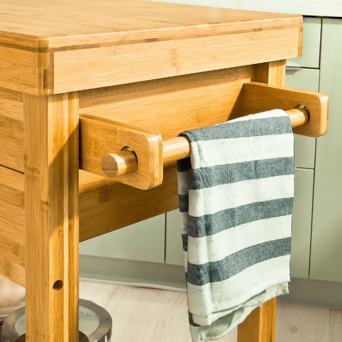 SoBuy FKW26-N Chariot de Cuisine - Bambou