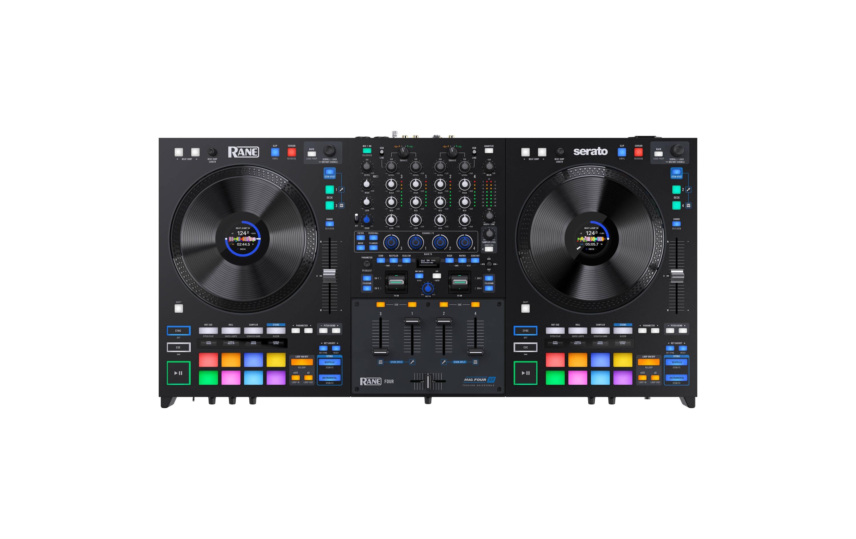 DJ-Controller Four<br>Fortschrittlicher 4-Kanal-Stems-DJ-Controller