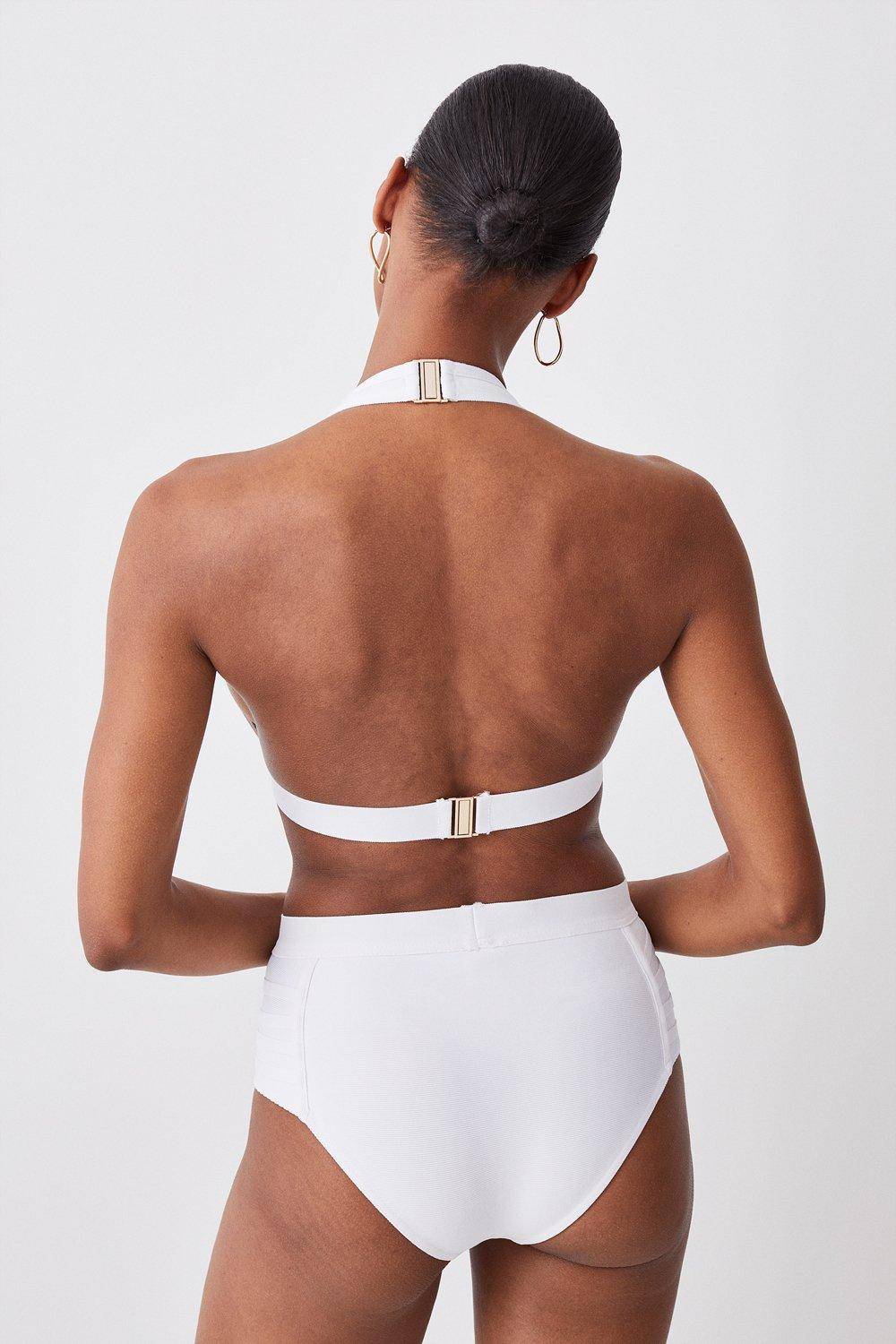 KarenMillen Bas de bikini en bandage transparent à rayures