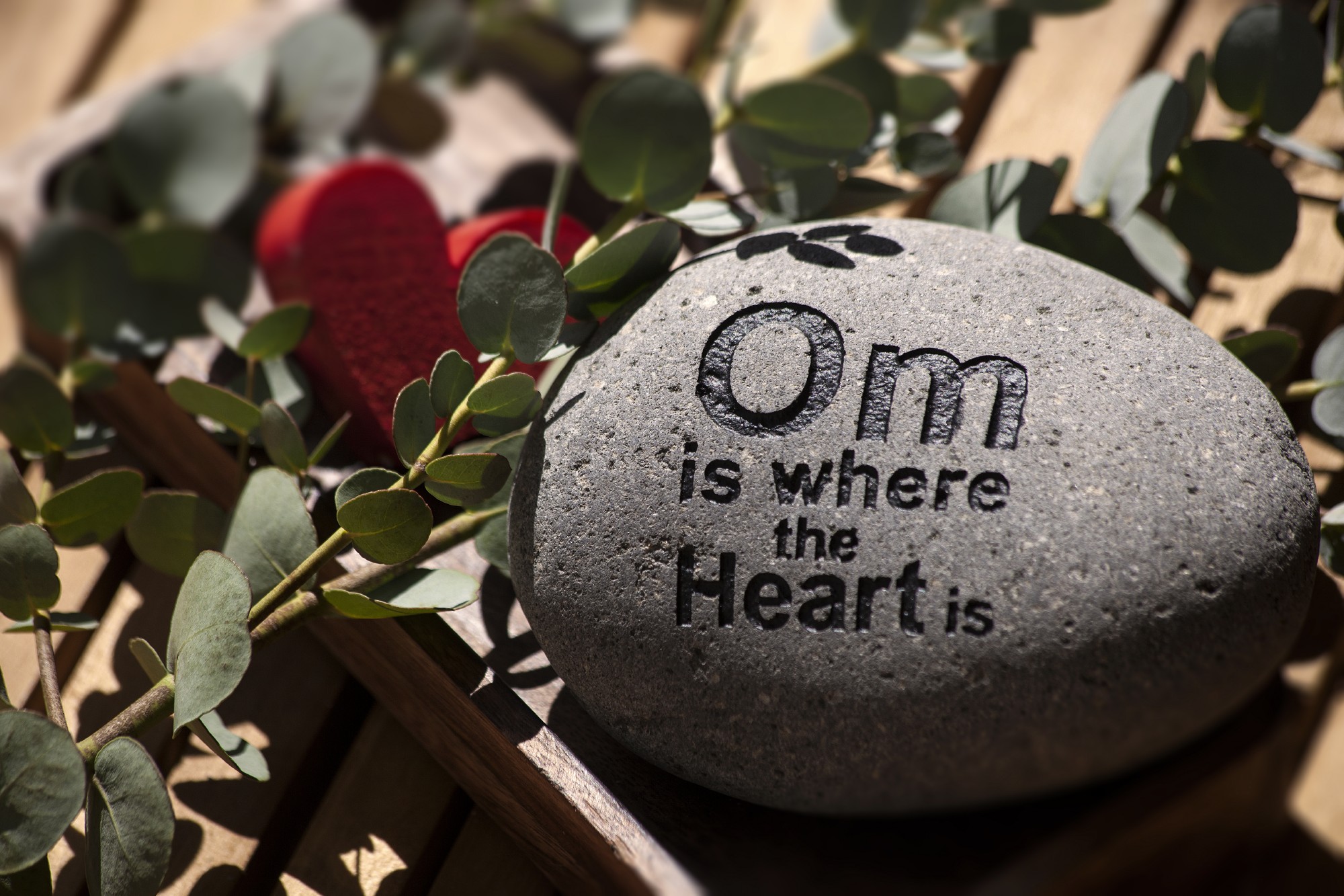 Flusskiesel 'Om is where the Heart is', B 10-11 cm, H 3 cm günstig bestellen