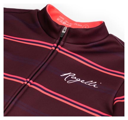 Veste Velo Hiver Rogelli Stripe - Femme - Bordeaux/Corail