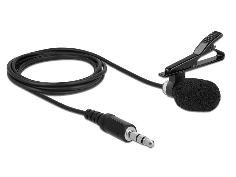 Delock Mikrofon 66279 Krawatten Lavier 3.5 mm Delock Krawatten Lavalier Mikrofon Omnidirektional mit Clip 3,5 mm Klinkenstecker 3 Pin   Adapterkabel für Smartphone und Tablet