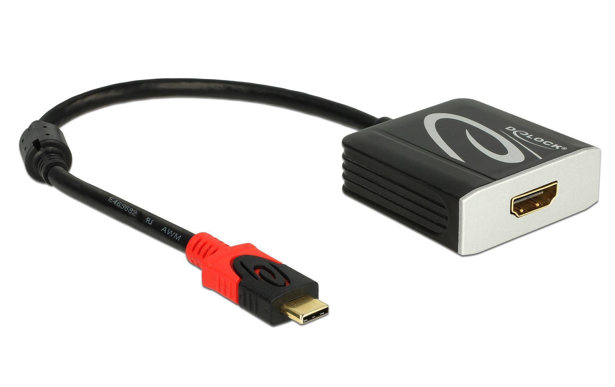 Adapter USB-C - HDMI, 4K, 20 cm SchwarzUSB-C zu HDMI Adapter
