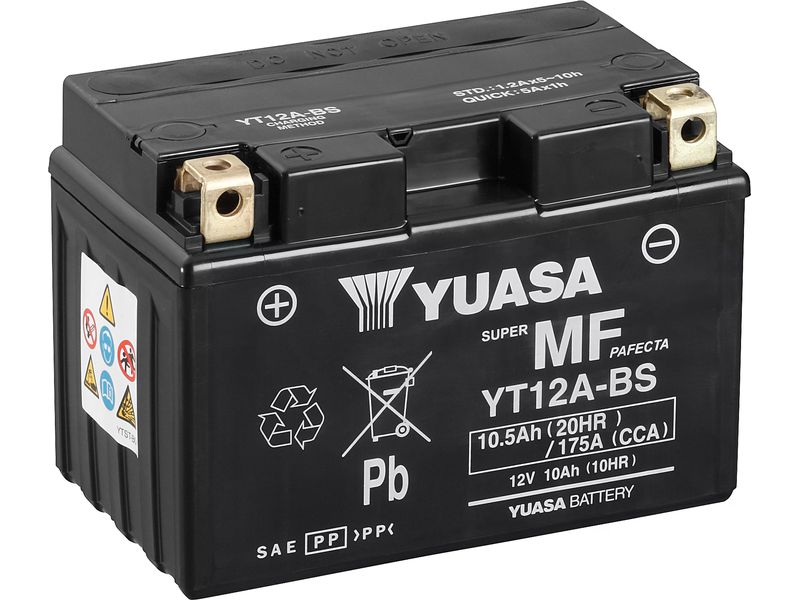 YUASA Motorradbatterie AGM 12V/10.5Ah/175A Blei (Pb) Starterbatterie