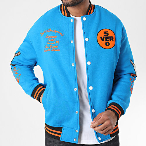 Veste Teddy 7420 Bleu Clair Orange