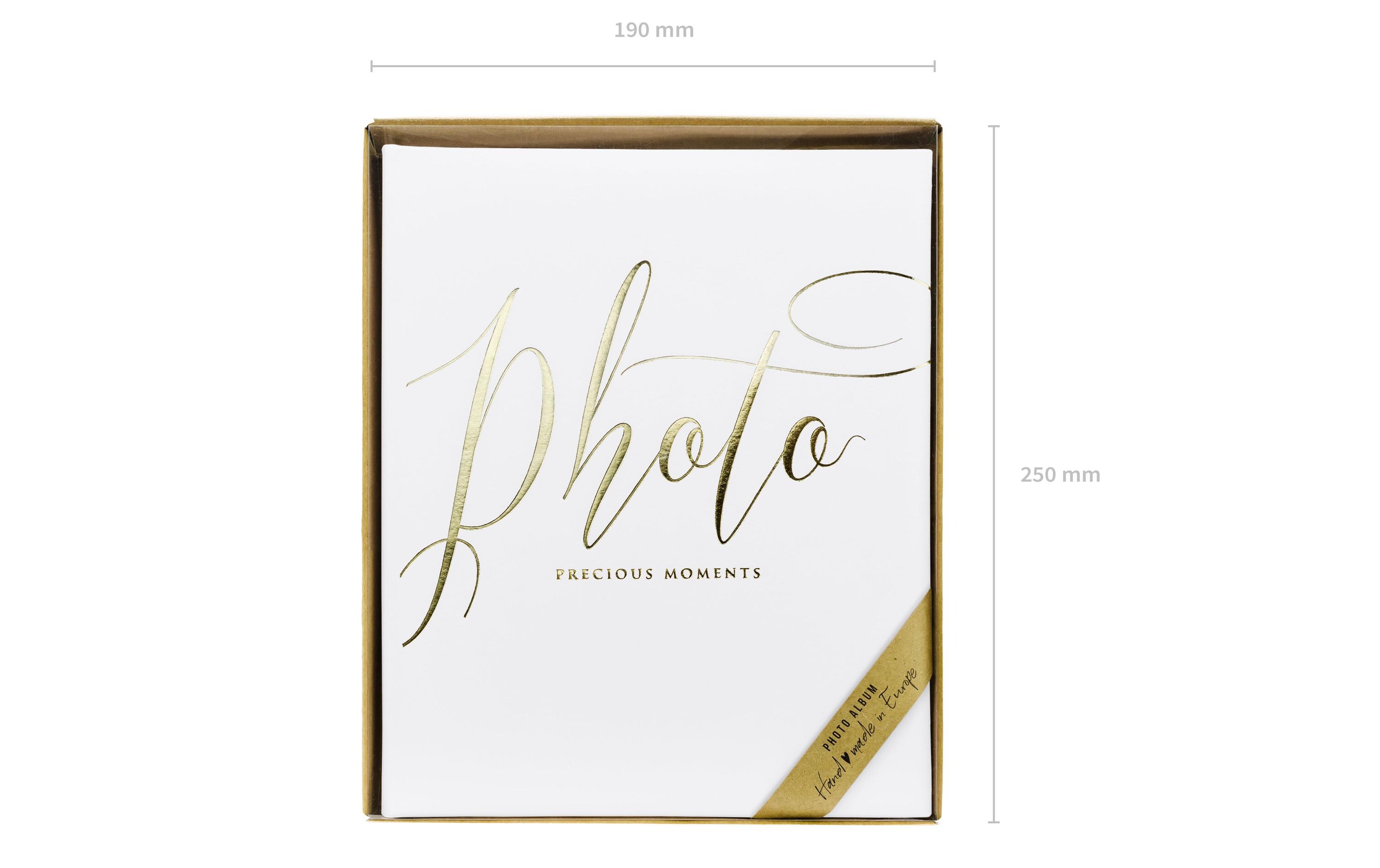 Fotoalbum Precious moments 20 x 24.5 cm, Weiss/GoldFotobuch für die schönsten Erinnerungen an die Hochzeit, das Brautpaar, die Gäste und die Feier