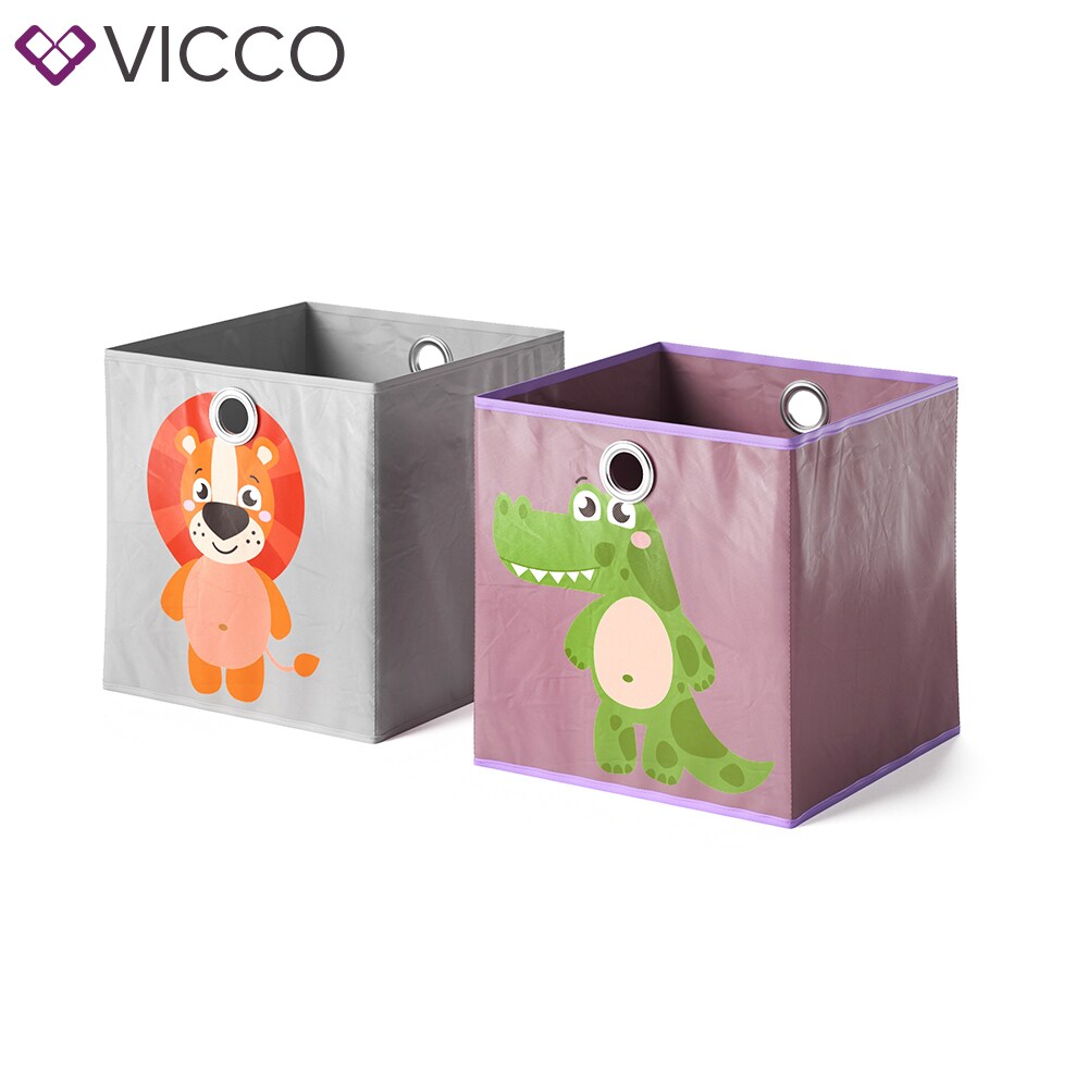 VICCO 2er Set Faltbox 30x30 cm Kinder Faltkiste Aufbewahrungsbox Regalkorb