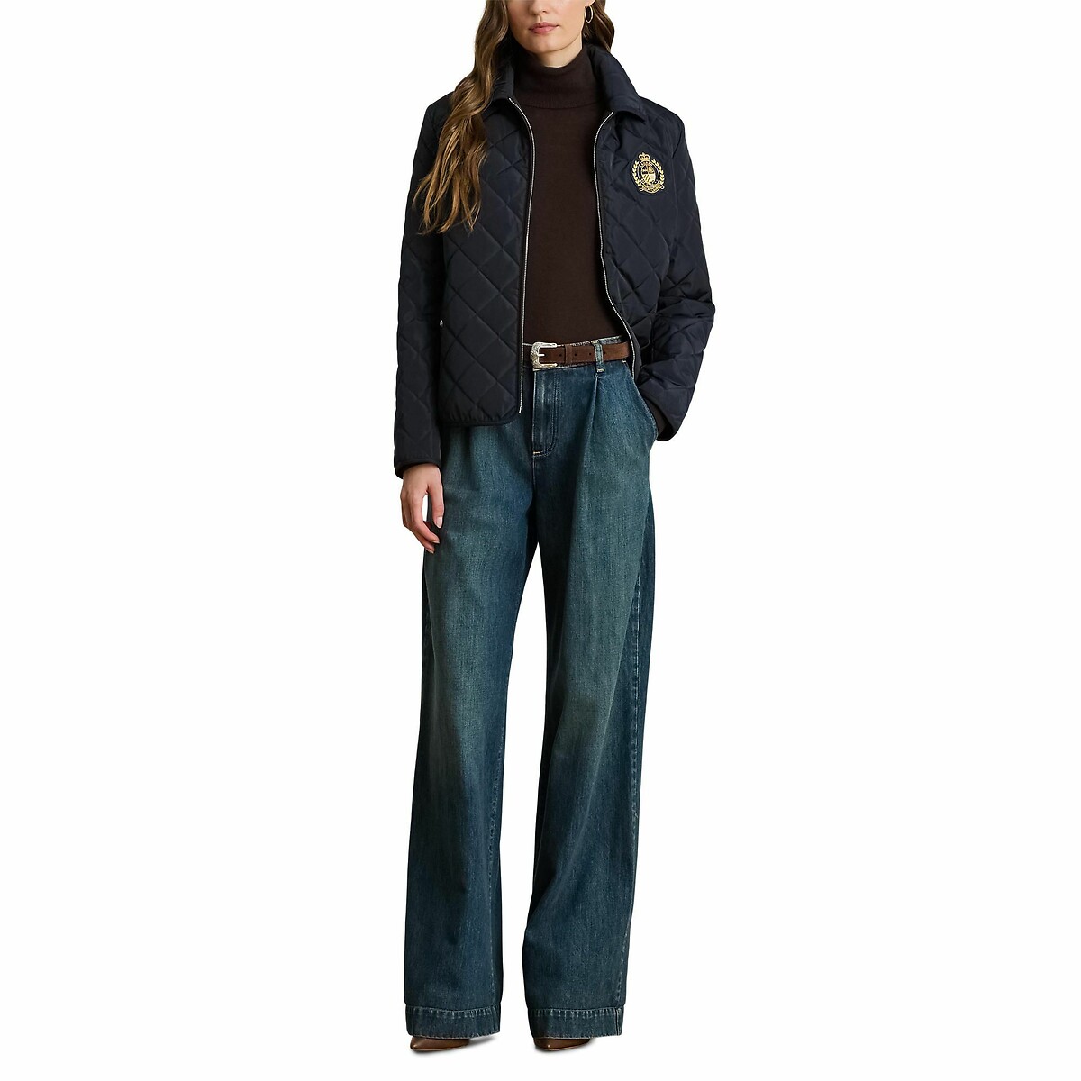 LAUREN RALPH LAUREN<br>Jaqueta com zíper e aplique