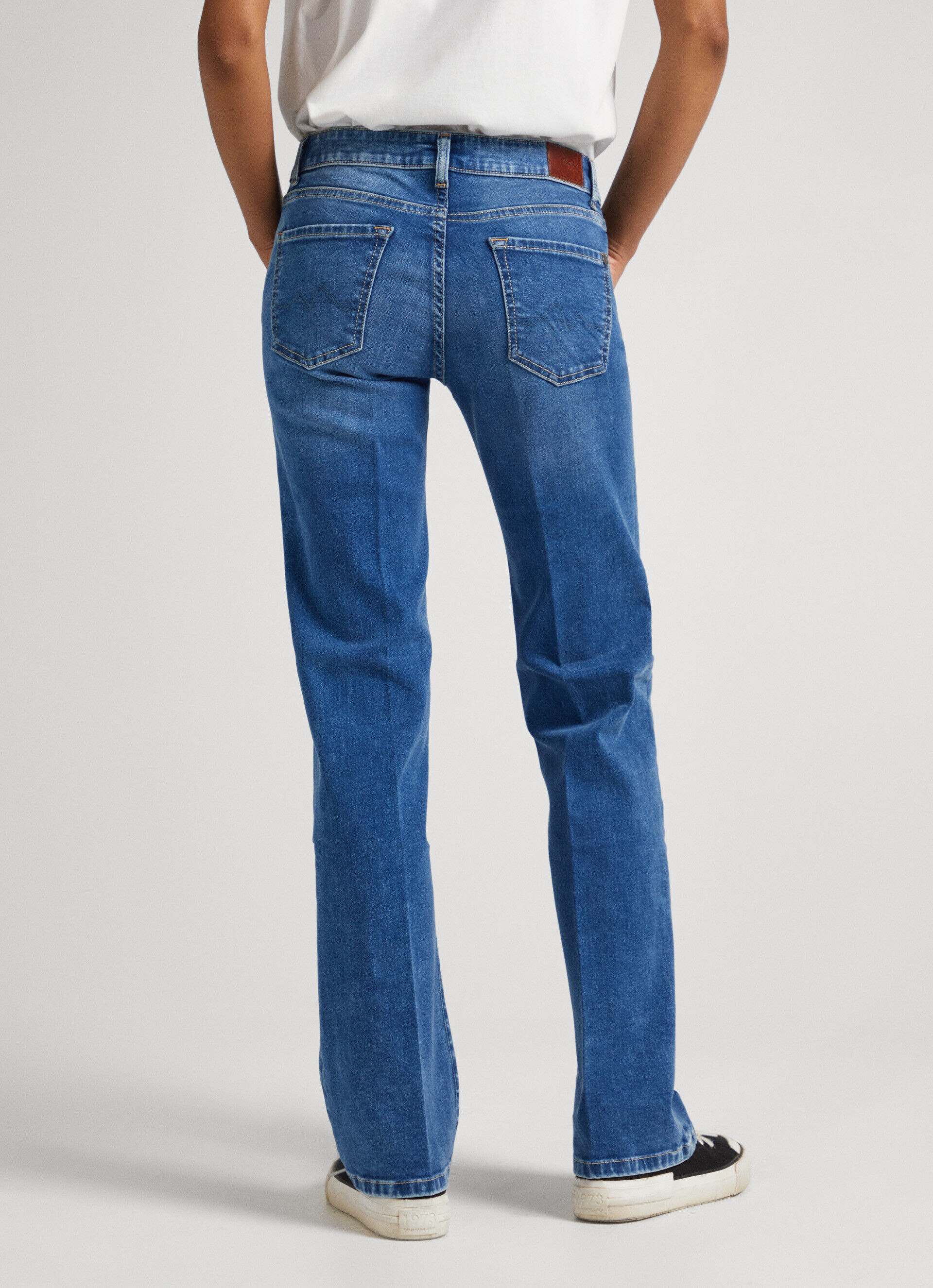 Calça jeans AUBREY FIT SLIM de cintura média - jeans