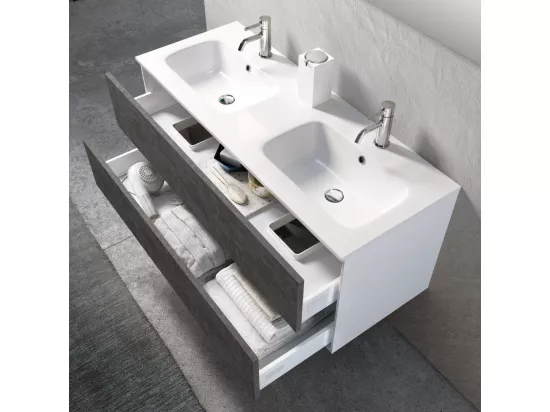 Ensemble de salle de bain double vasque 5 pièces IGEA oxyde