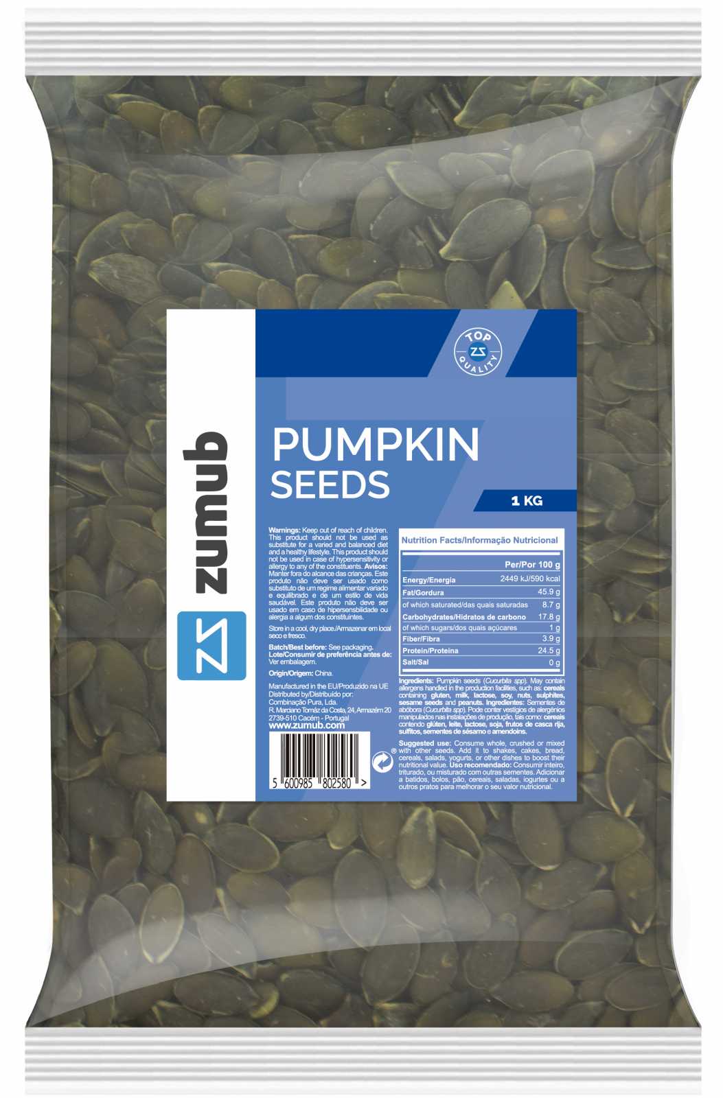 Sementes de abóbora Zumub 125g