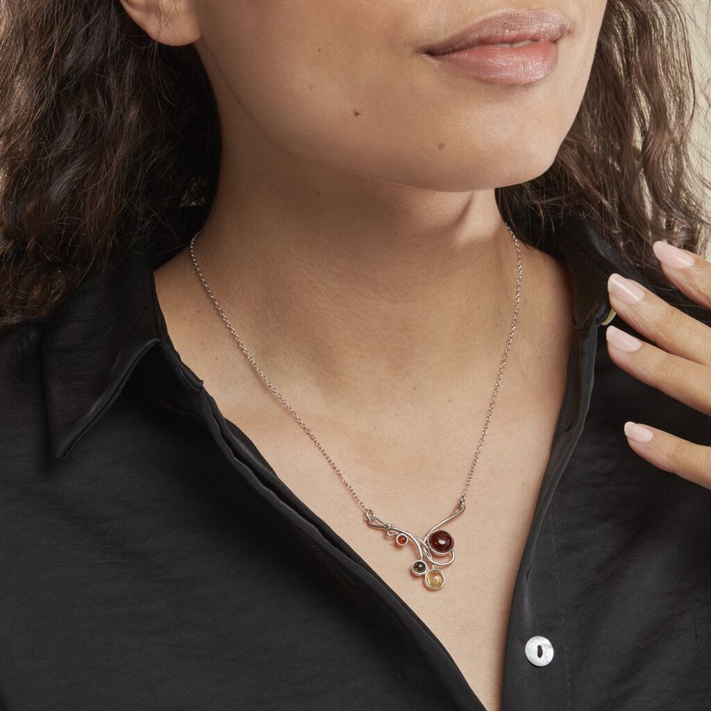 Collier Argent Blanc Dorka Ambres