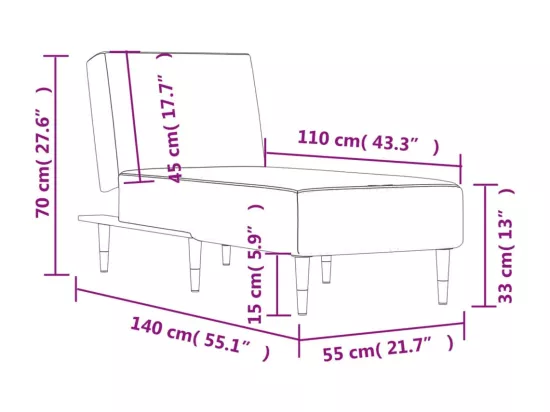 Prolenta Premium - Chaise longue bleu velours