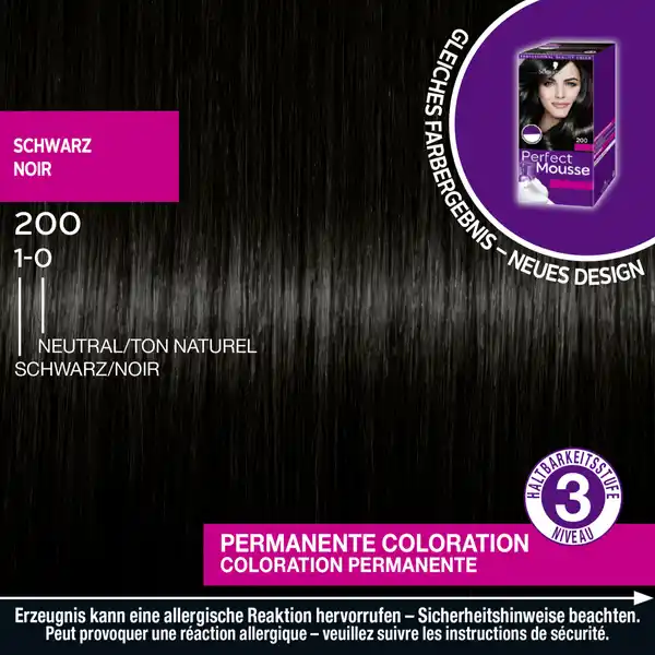 Perfect Mousse Schaumcoloration 200 Schwarz
