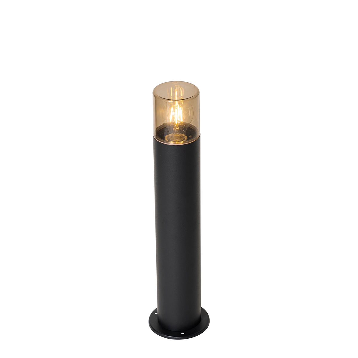 Staande buitenlamp, zwart met rookkap, 50 cm - Odense