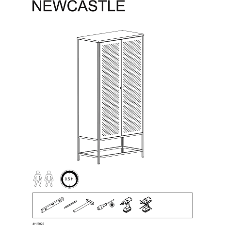 Newcastle skab - mat sort