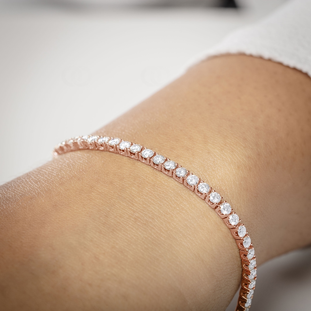 5.00 Karat Diamanten Tennisarmband 750/18 K Roségold