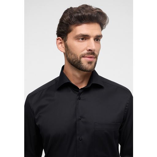 Eterna Langærmet Comfort Fit Skjorte, Sort, 46