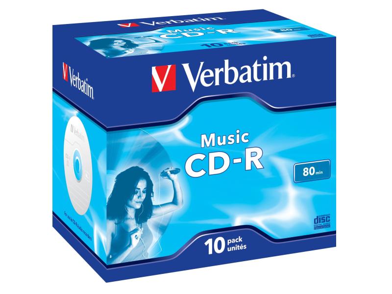 Verbatim CD-R 0.7 GB, Jewelcase (10 Stück) CD-Rohlinge, 10er-Pack, 700 MB, 80 Minuten
