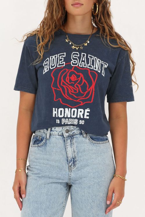 Donkerblauw T-shirt 