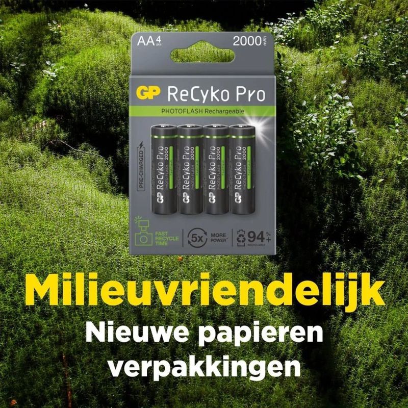 GP Photoflash Batterijen - Oplaadbaar - 2000mAh - 4 Stuks