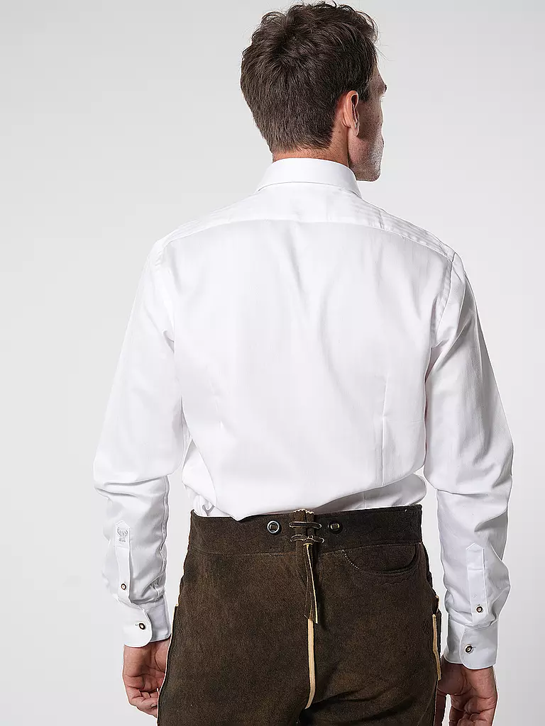 GWEIH & SILK Trachtenhemd Modern Fit WEISSENSEE weiss