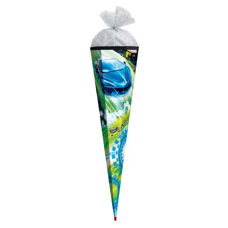Roth Schultüte Racing mit Tüllverschluss, 85 cm, eckig