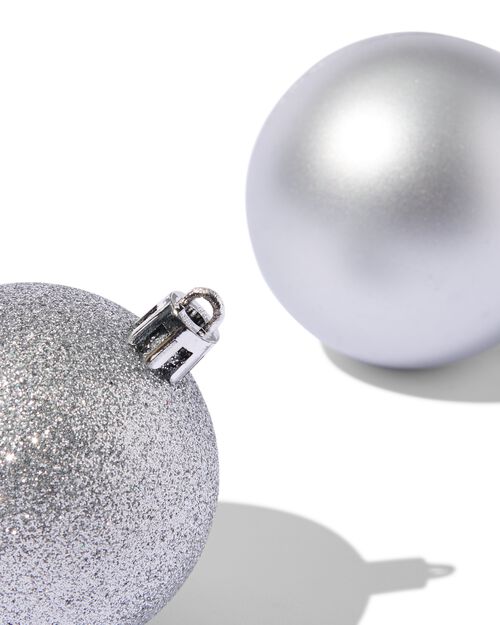 set plastic kerstballen zilver - 44 stuks