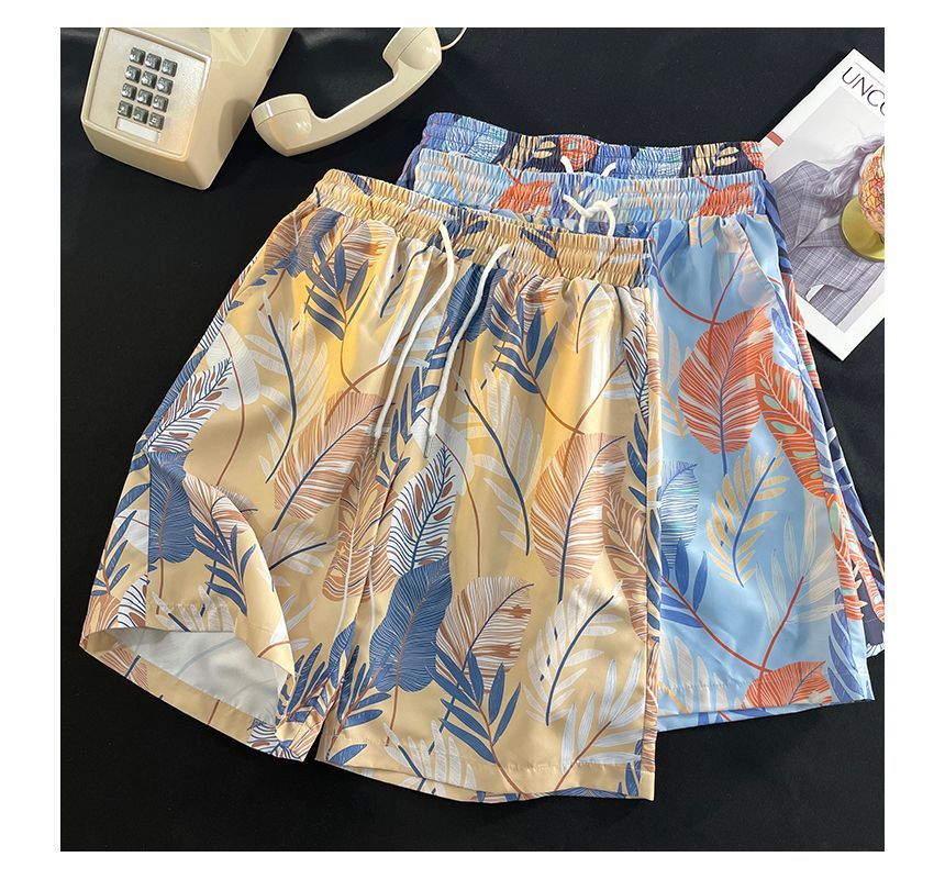 Diphon - Mid-rise shorts met bladprint