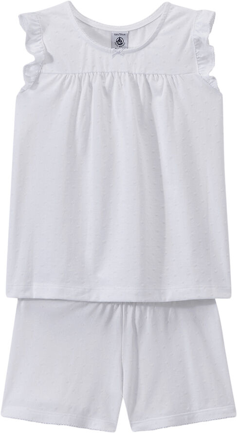 Petit Bateau PYJACOURT ECUME 2A Hvid