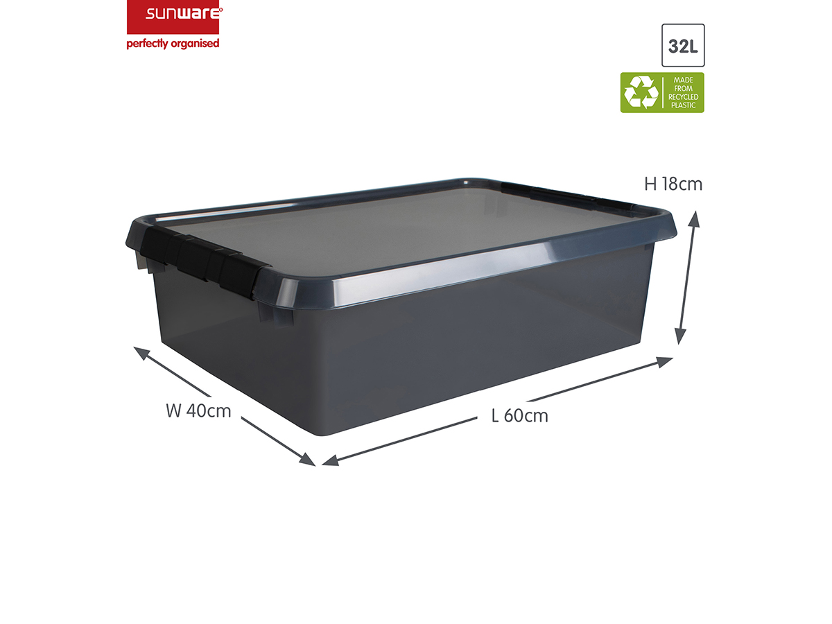 Sunware comfort line set van 6 32l opbergbox - grijs