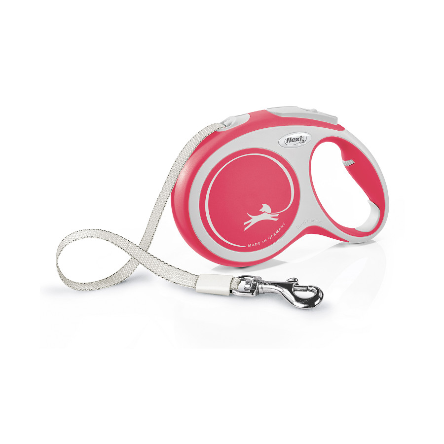 Guia extensível Flexi New Comfort vermelha para cães