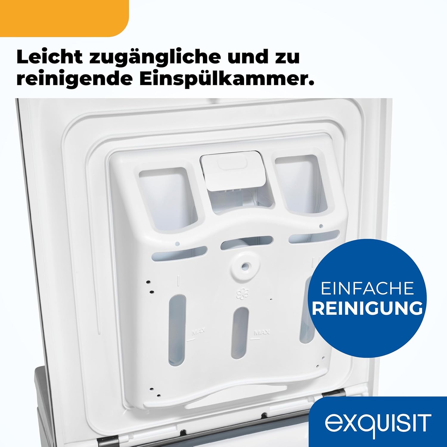 Exquisit Waschmaschine 7,5kg, Toplader, Waschmaschine schmal, Energieklasse A, 1200 U/Min, Startzeitvorwahl, Kurzprogramm, LTO51207-030A silber-dunkel