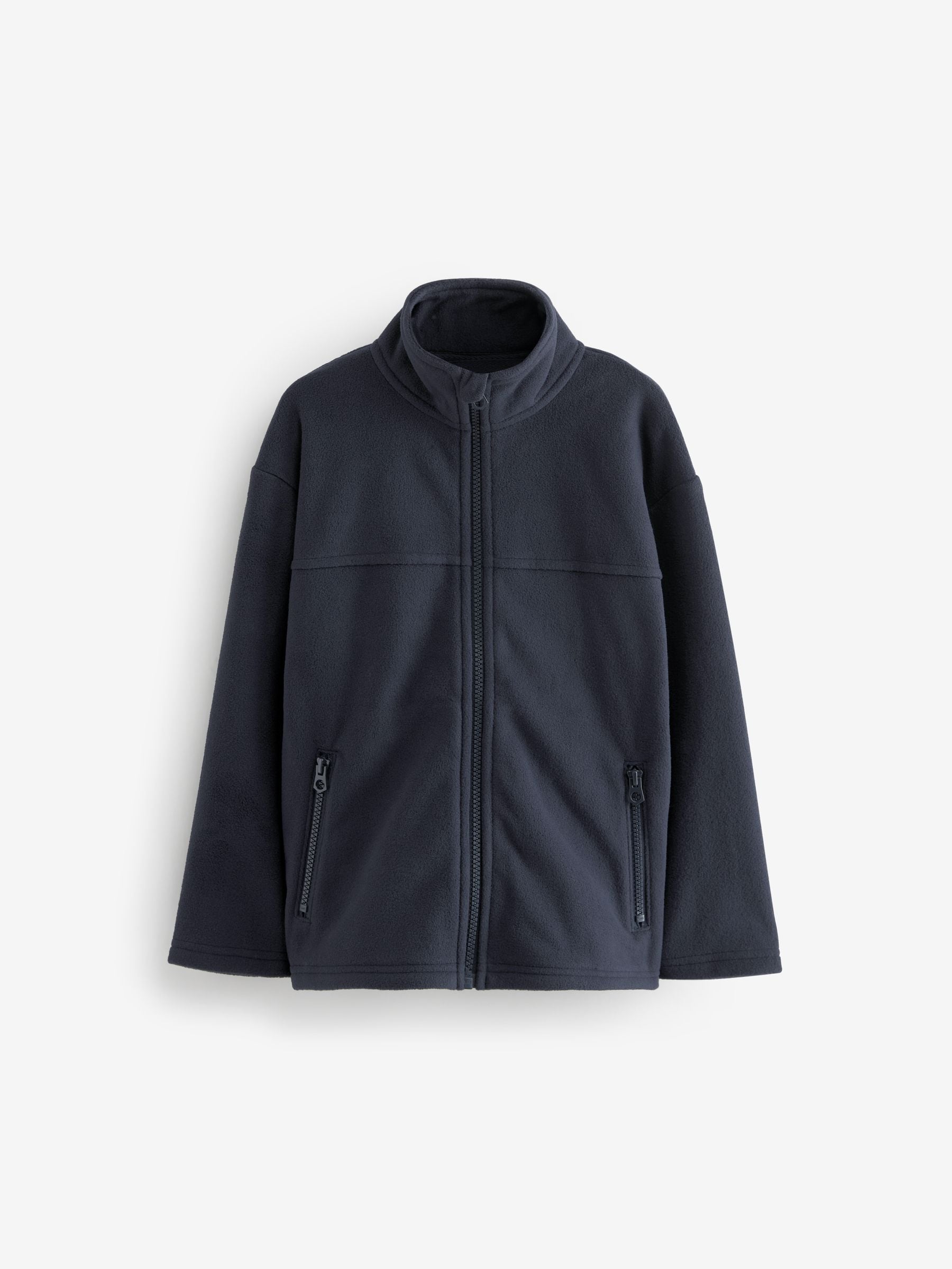 Marineblauw - Fleece jack met rits en zakken (3-16 jr)