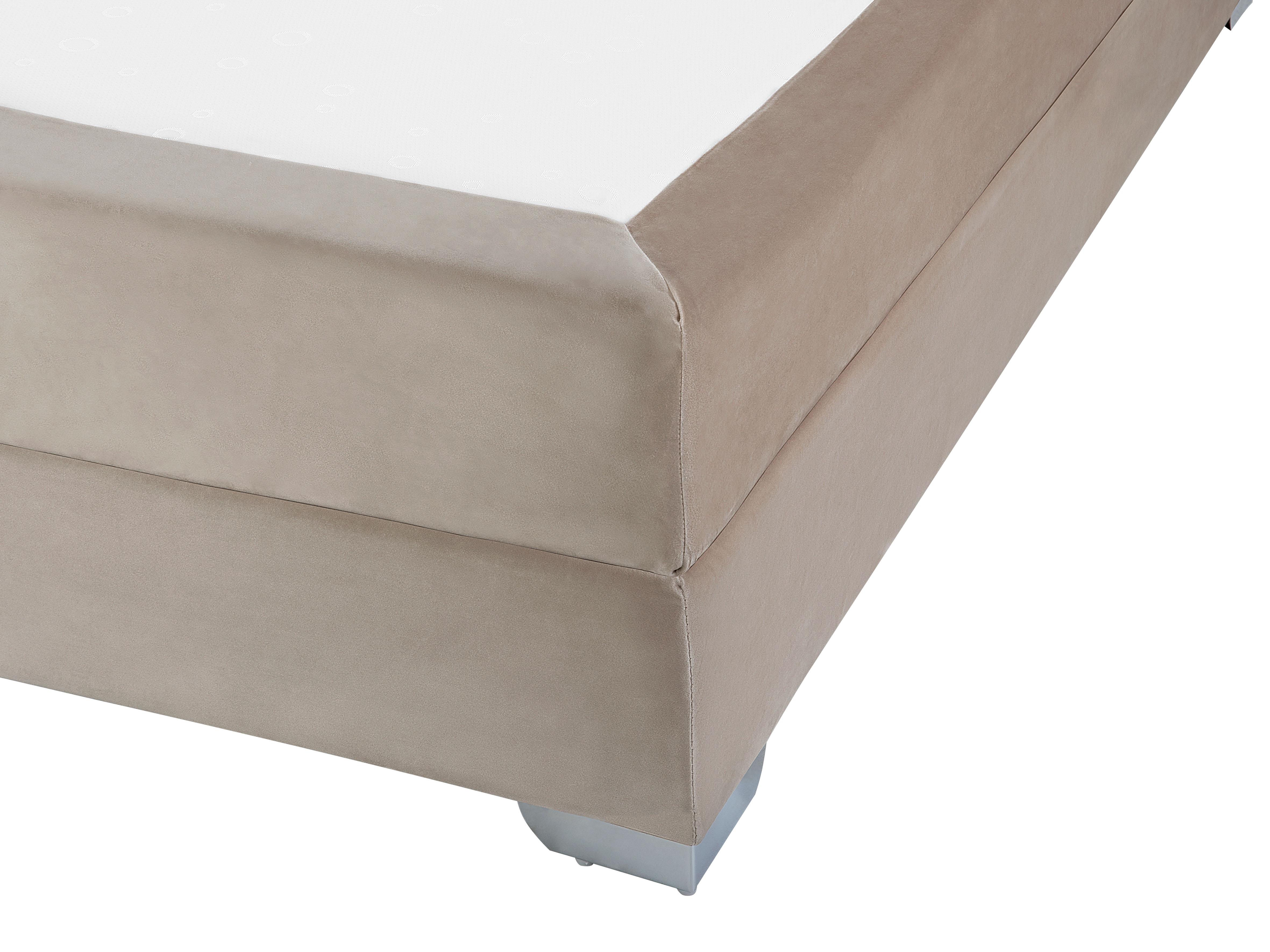 Boxspring Fluweel CONSUL 180 x 200 cm Lichtbeige