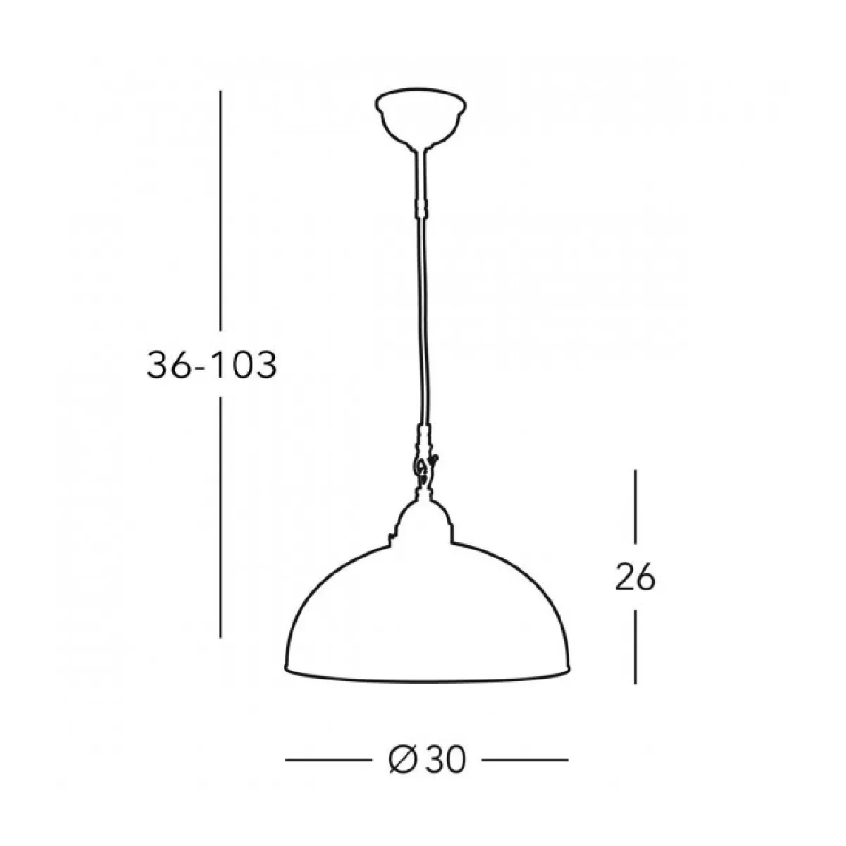 Luminaire Center Suspension style cosy NONNA laiton antique 1 ampoule 75W